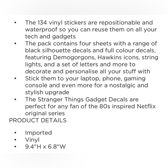 NWT Netflix Stranger Things 134 Waterproof Gadget Decals - Picture 4 of 4